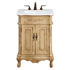 24 inch Single Bathroom vanity in Antique Beige