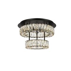 Monroe 18 inch LED double flush mount in black