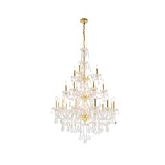 Giselle 21 light Gold Chandelier Clear Royal Cut Crystal