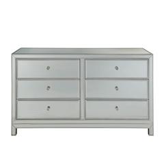 Dresser 6 drawers 60in. W x 18in. D x 32in. H in antique silver paint