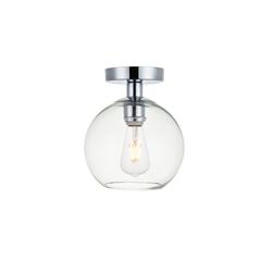 Baxter 1 Light Chrome Flush Mount With Clear Glass