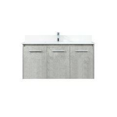 40 Inch Single Bathroom Vanity In Concrete Grey With Backsplash