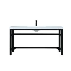 60 Inch ADA Compliant SIngle Bathroom Metal Vanity In Black