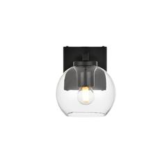 Juelz 1 light Black and Clear Bath Sconce