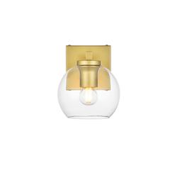 Juelz 1 light Brass and Clear Bath Sconce