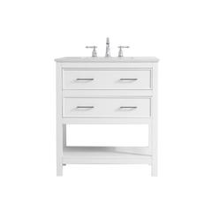 30 inch Single Bathroom Vanity in White