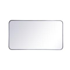 Soft corner metal rectangular mirror 22x40 inch in Silver