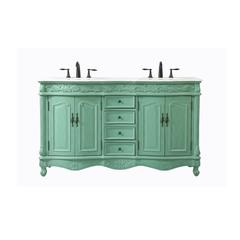 60 inch double bathroom vanity in vintage mint
