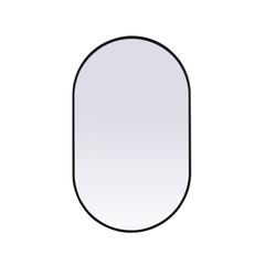 Metal Frame Oval Mirror 24x40 Inch in Black