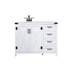 42 inch Single bathroom vanity in white