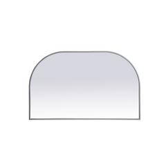 Metal Frame Arch Mirror 39x24 Inch in Silver