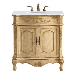 32 inch Single Bathroom vanity in Antique Beige