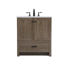 30 inch Single Bathroom Vanity in Weathered oak
