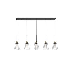 Auspice 5 Light Brass And Black Pendant