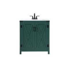 30 inch Single bathroom vanity in green