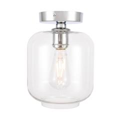 Collier 1 light Chrome and Clear glass Flush mount