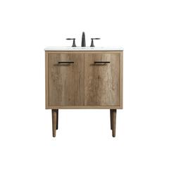 30 inch Single bathroom vanity in natural oak