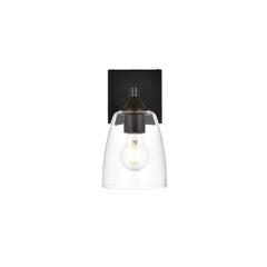 Gianni 1 light Black and Clear Bath Sconce