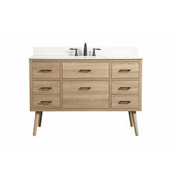 48 inch Single bathroom vanity in mango wood with backsplash