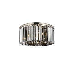 Sydney 8 light polished nickel Flush Mount Silver Shade (Grey) Royal Cut Crystal