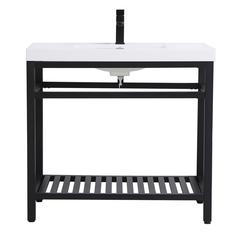 36 inch Single Bathroom Metal Vanity in Black
