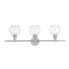 Collier 3 light Chrome and Clear glass Wall sconce