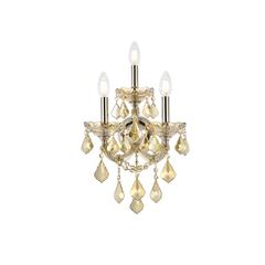 Maria Theresa 3 light Golden Teak Wall Sconce Golden Teak