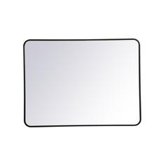 Soft corner metal rectangular mirror 30x40 inch in Black