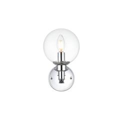 Jaelynn 1 light Chrome and Clear Bath Sconce