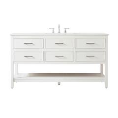 60 inch Single bathroom vanity in white
