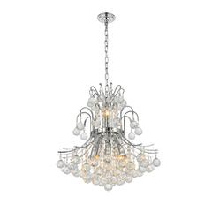 Toureg 10 light Chrome Pendant Clear Royal Cut Crystal