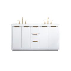 60 inch double bathroom vanity in white