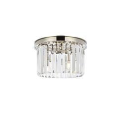 Sydney 3 light polished nickel Flush Mount Clear Royal Cut Crystal
