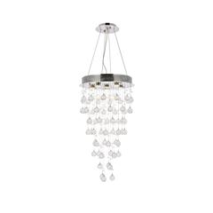 Galaxy 6 light Chrome Pendant Clear Royal Cut Crystal