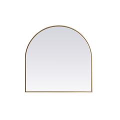 Metal Frame Arch Mirror 36x36 Inch in Brass