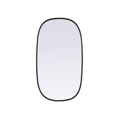Metal Frame Oval Mirror 20x36 Inch in Black