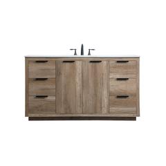 60 Inch SIngle Bathroom Vanity In Natural Oak