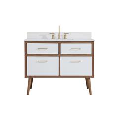 42 inch bathroom Vanity in White with Backsplash