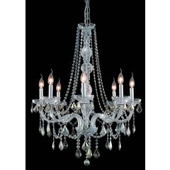 Verona 8 light Chrome Chandelier Golden Teak (Smoky) Royal Cut Crystal