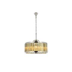 Chelsea 8 light polished nickel Chandelier Golden Teak (Smoky) Royal Cut Crystal