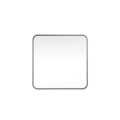 Soft corner metal square mirror 24x24 inch in Silver