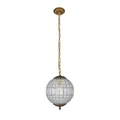 Olivia 1 light French Gold Pendant Clear Royal Cut Crystal