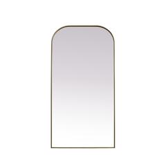 Metal Frame Arch Full Length Mirror 35x72 Inch in Brass