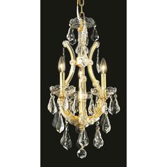 Maria Theresa 4 light Gold Chandelier Clear Royal Cut Crystal