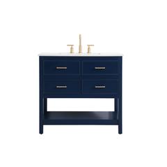 36 inch Single bathroom vanity in blue