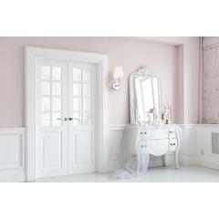 Cason 1 light Chrome and White shade wall sconce