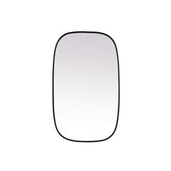 Metal Frame Oval Mirror 24x40 Inch in Black