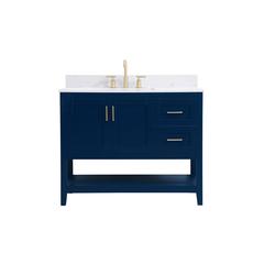 42 inch Single Bathroom Vanity in Blue with Backsplash