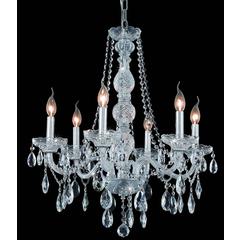Verona 6 light Chrome Chandelier Clear Royal Cut Crystal