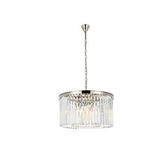 Sydney 8 light polished nickel Chandelier Clear Royal Cut Crystal